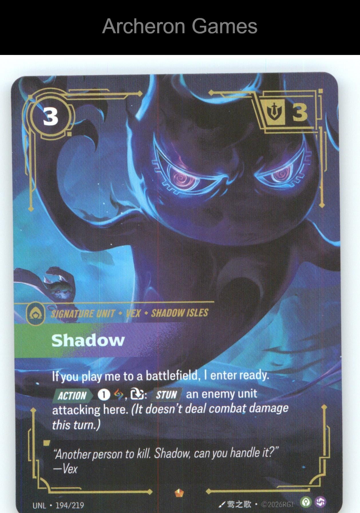 Shadow UNL 194/219 Epic Unleashed Riftbound Card Foil