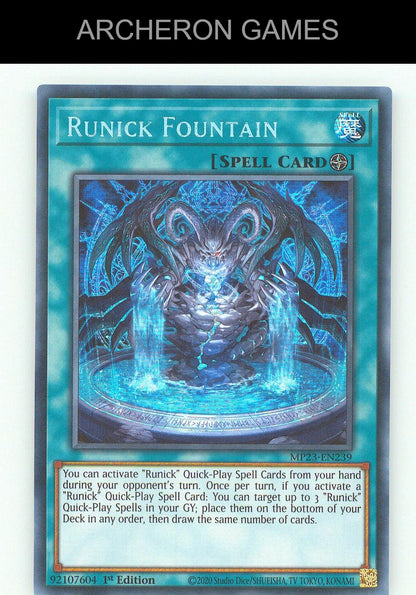 Runick Fountain (Quarter Century Secret Rare) SEC YUGIOH Card