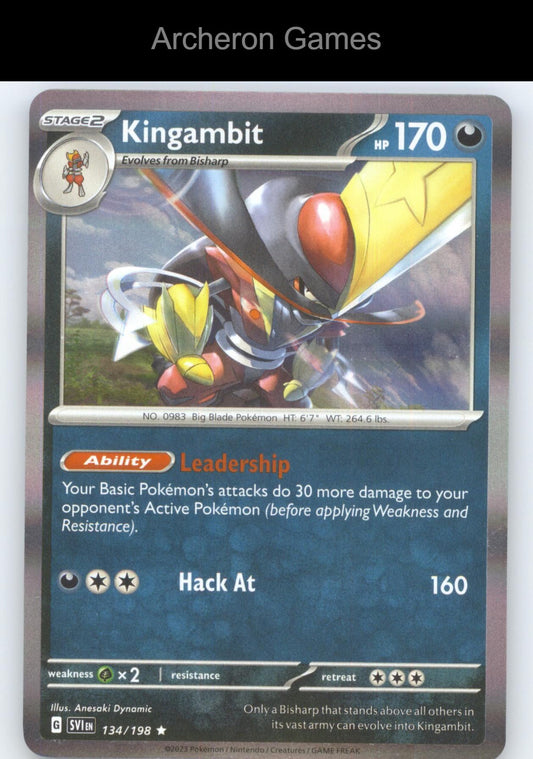 Pokemon Card Kingambit SVI 134/198 R Scarlet & Violet Holo