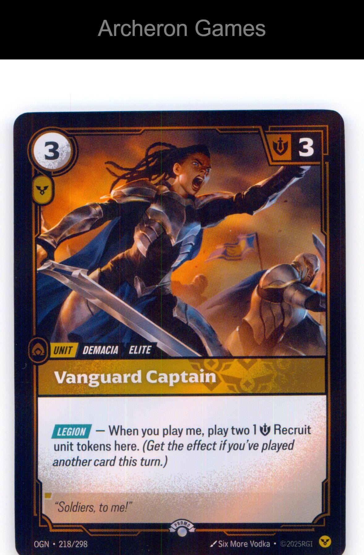 Vanguard Captain OGN 218/298 C Origins Riftbound Card