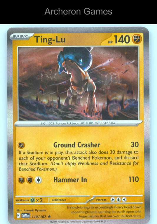 Pokemon Card Ting-Lu TWM 110/167 R Twilight Masquerade Holo
