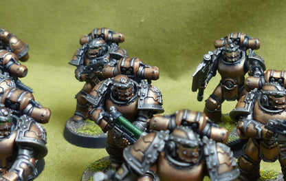 MKIII Tactical Squad with Upgrades set of 10 painted - Iron Hands - Warhammer Horus Heresy #2M7