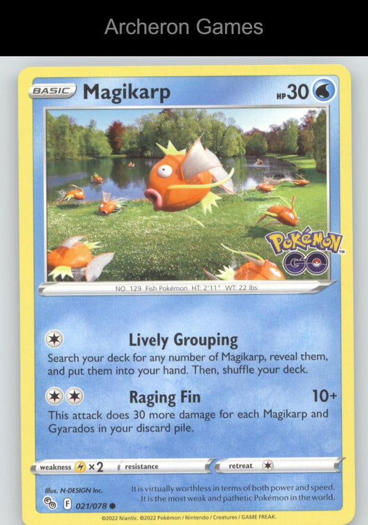 Pokemon Card Magikarp PGO 021/078 C Pokemon GO