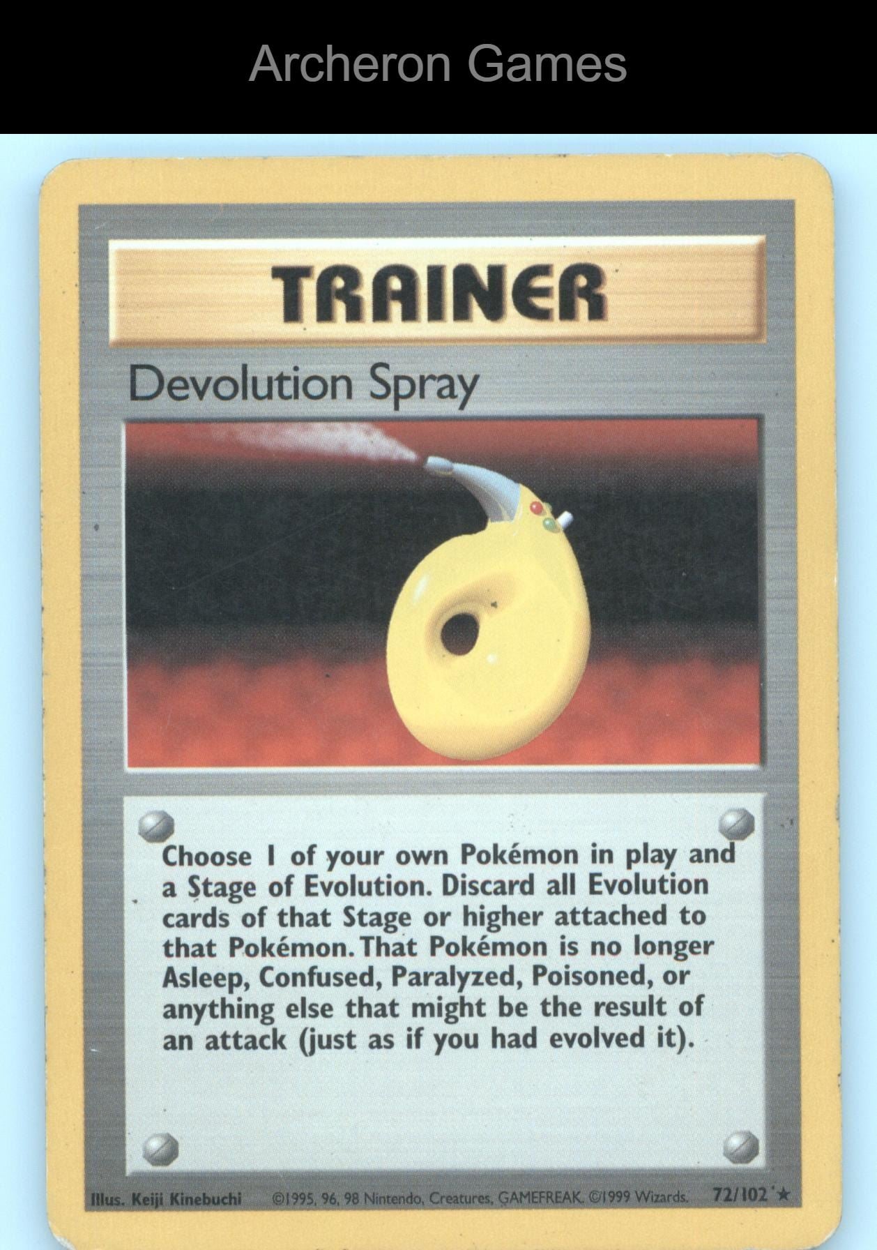 Pokemon Card Devolution Spray BS 72/102 R Base Set Unlimited