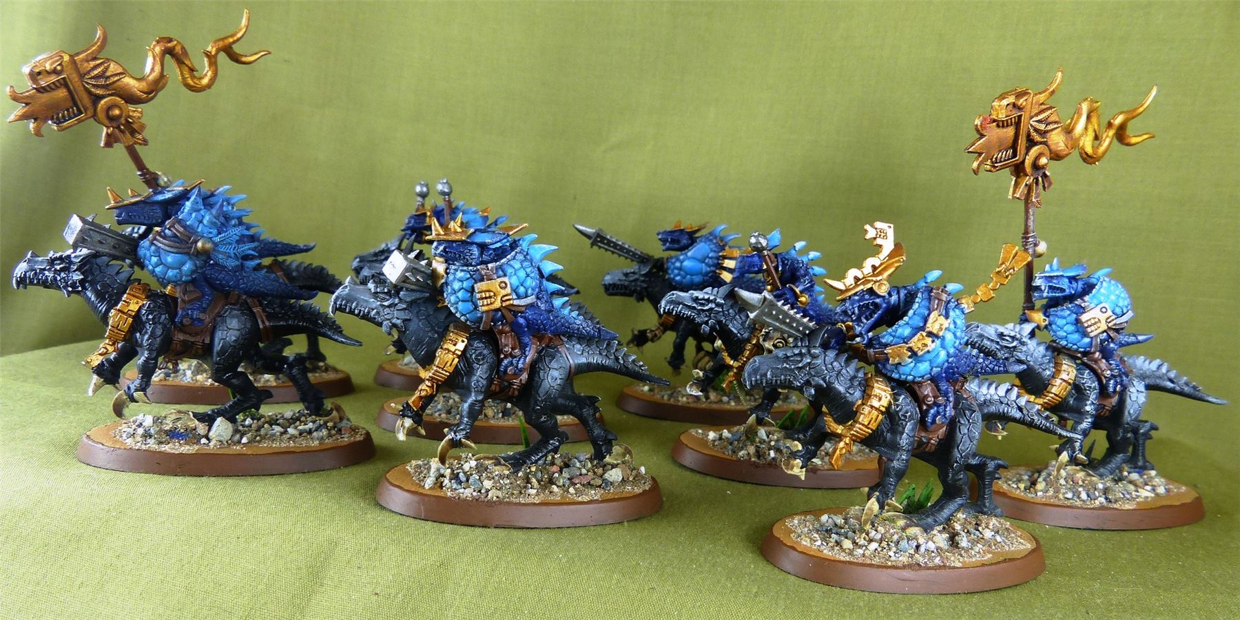 SAURUS WARRIORS cold ones -Seraphon-Painted - Warhammer AoS