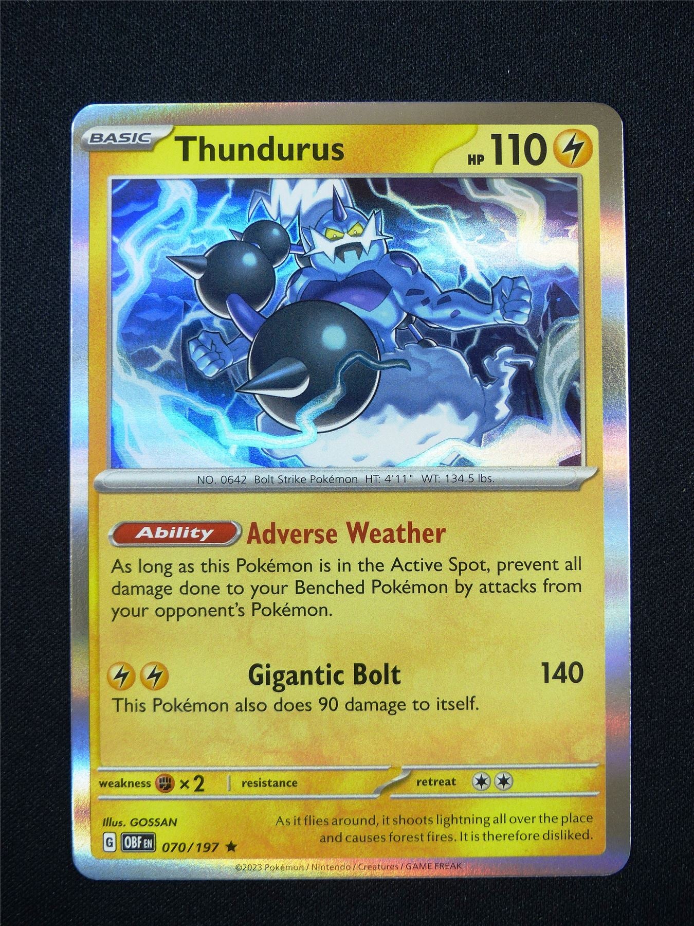 Obsidian Flames thundurus Foil 070 197 - Pokemon Card #36A