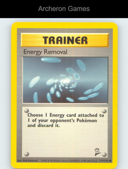 Pokemon Card Energy Removal B2 119/130 C Base Set 2