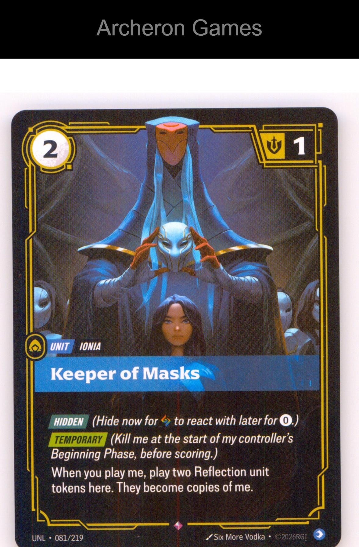 Keeper of Masks UNL 081/219 R Unleashed Riftbound Card