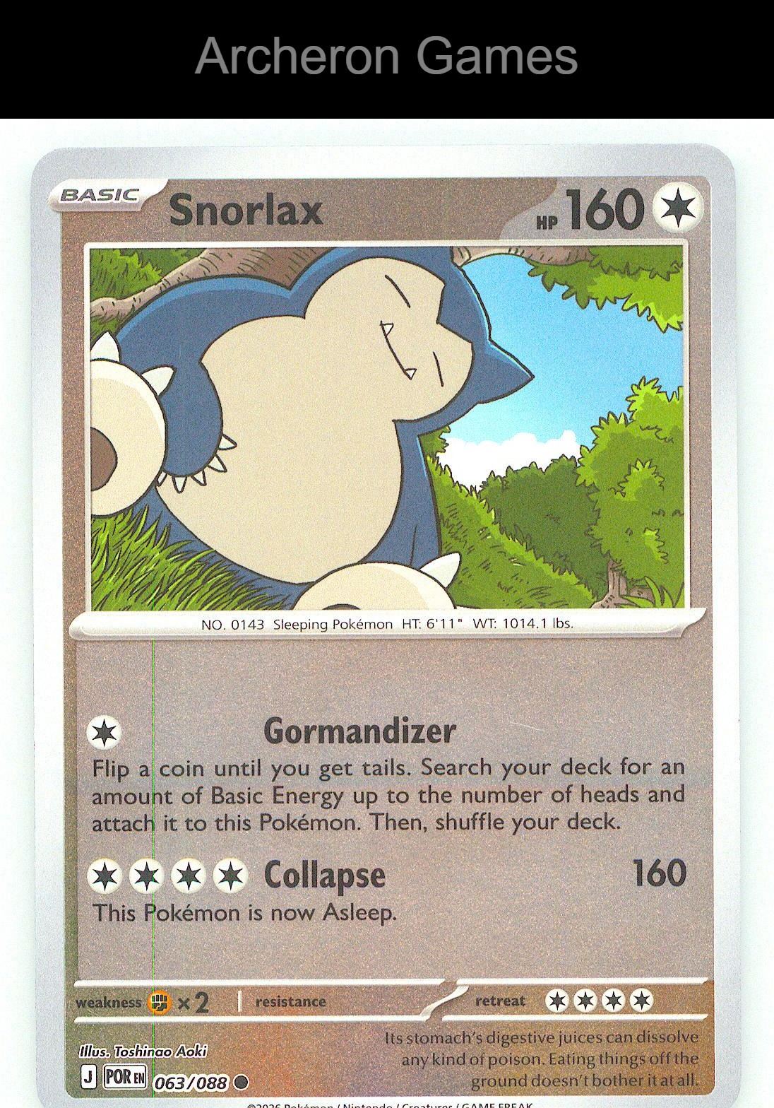 Pokemon Card Snorlax ME03 063/088 C Perfect Order Reverse Holo