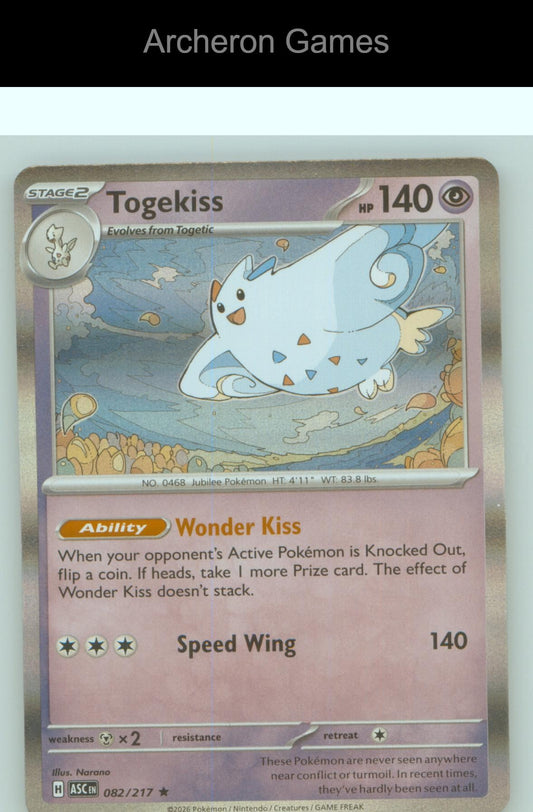 Pokemon Card Togekiss ASC 082/217 R Ascended Heroes Holo
