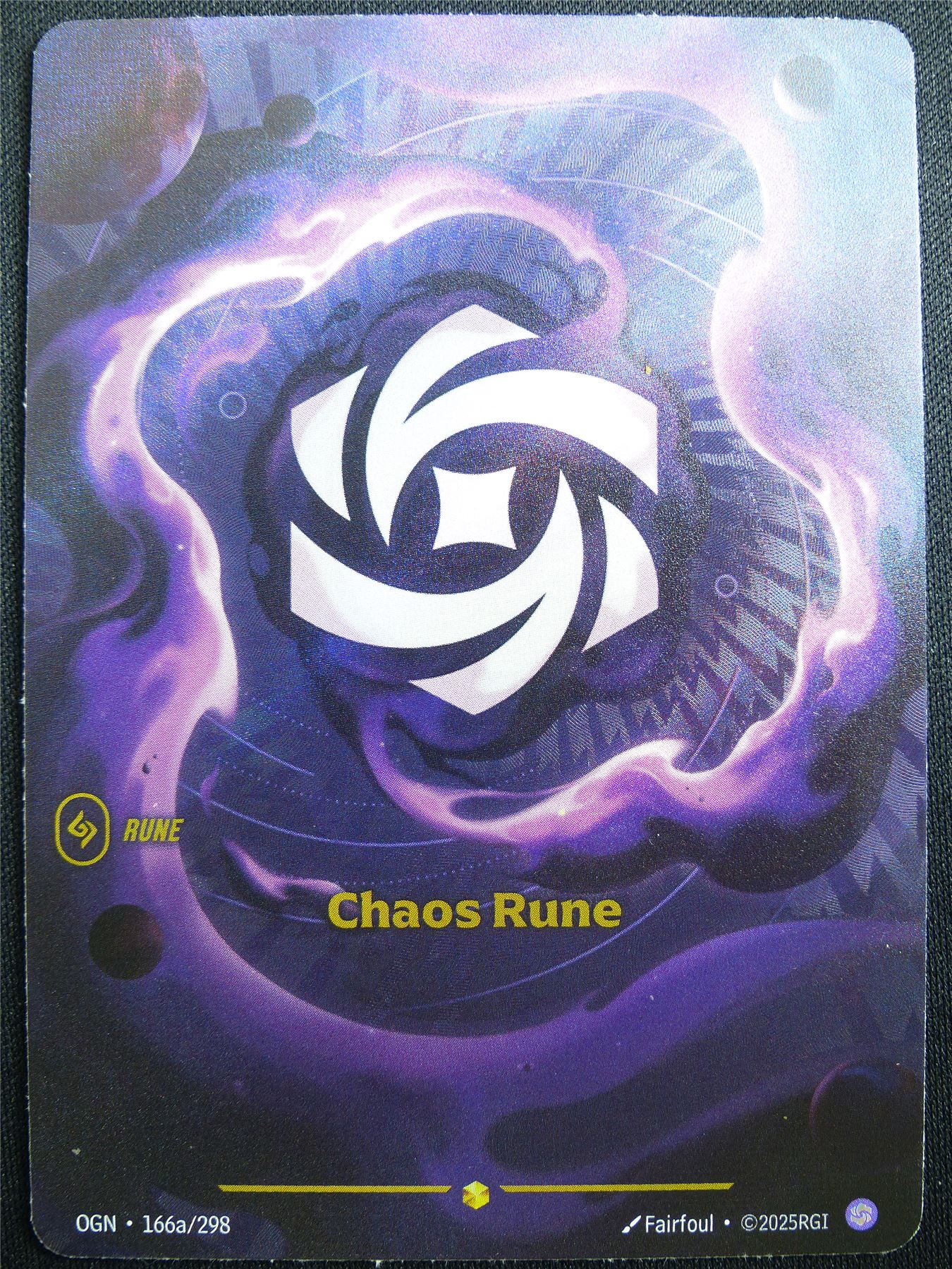 Chaos Rune 166a/298 Overnumber Rare Foil - OGN - Riftbound Card #2DG