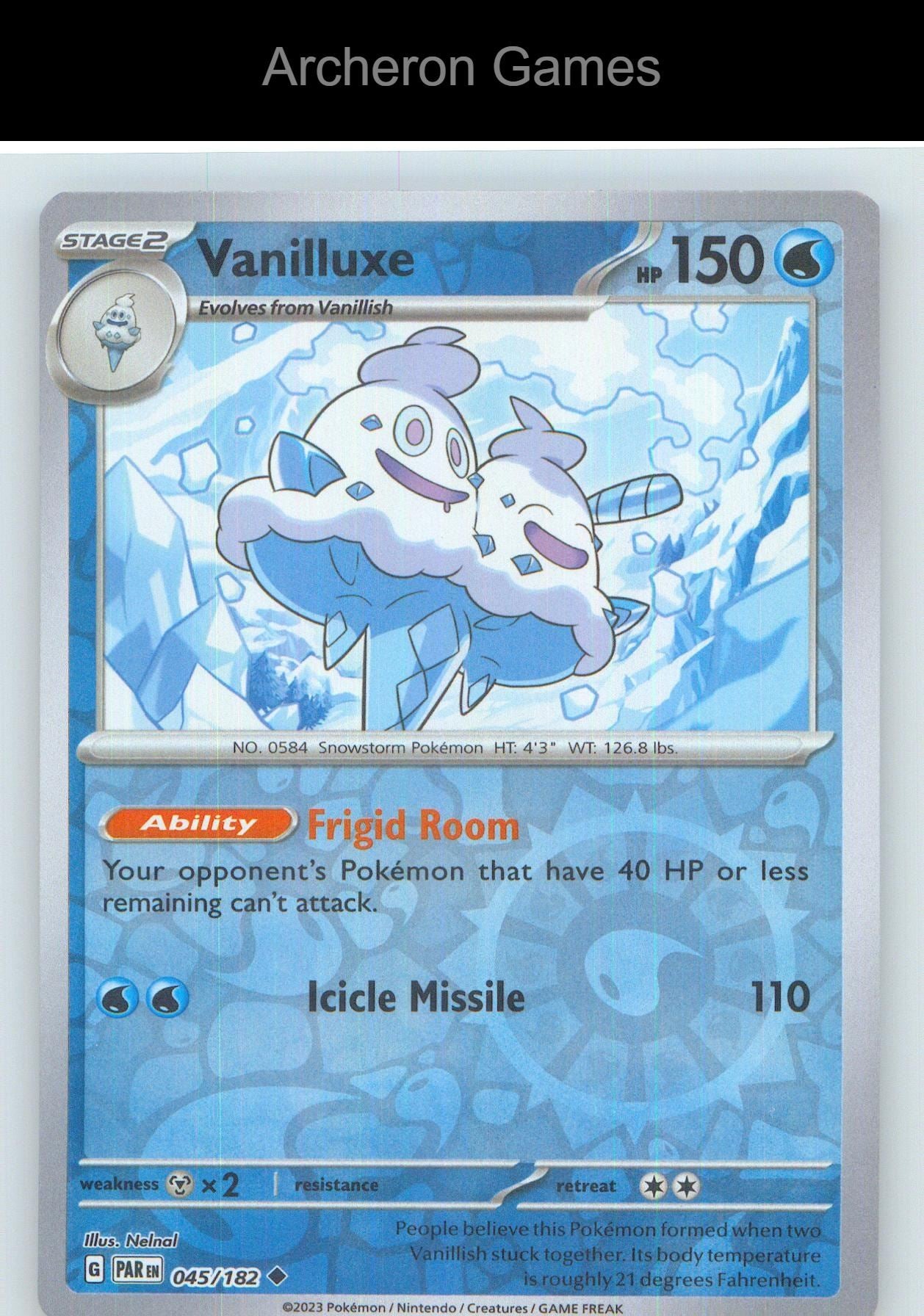 Pokemon Card Vanilluxe PAR 045/182 UC Paradox Rift Reverse Holo