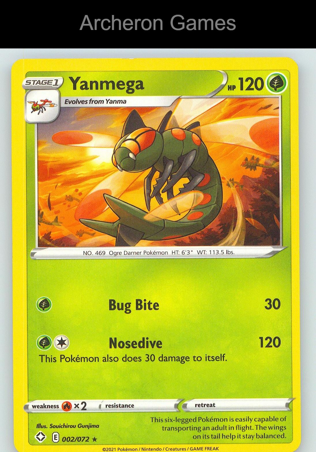 Pokemon Card Yanmega SHF 002/072 R Shining Fates