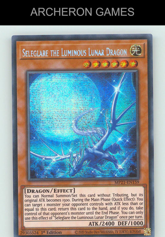 Seleglare the Luminous Lunar Dragon SEC YUGIOH Card