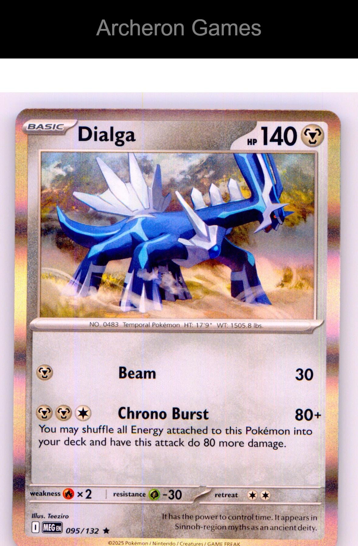 Pokemon Card Dialga MEG 095/132 R Mega Evolution Holo