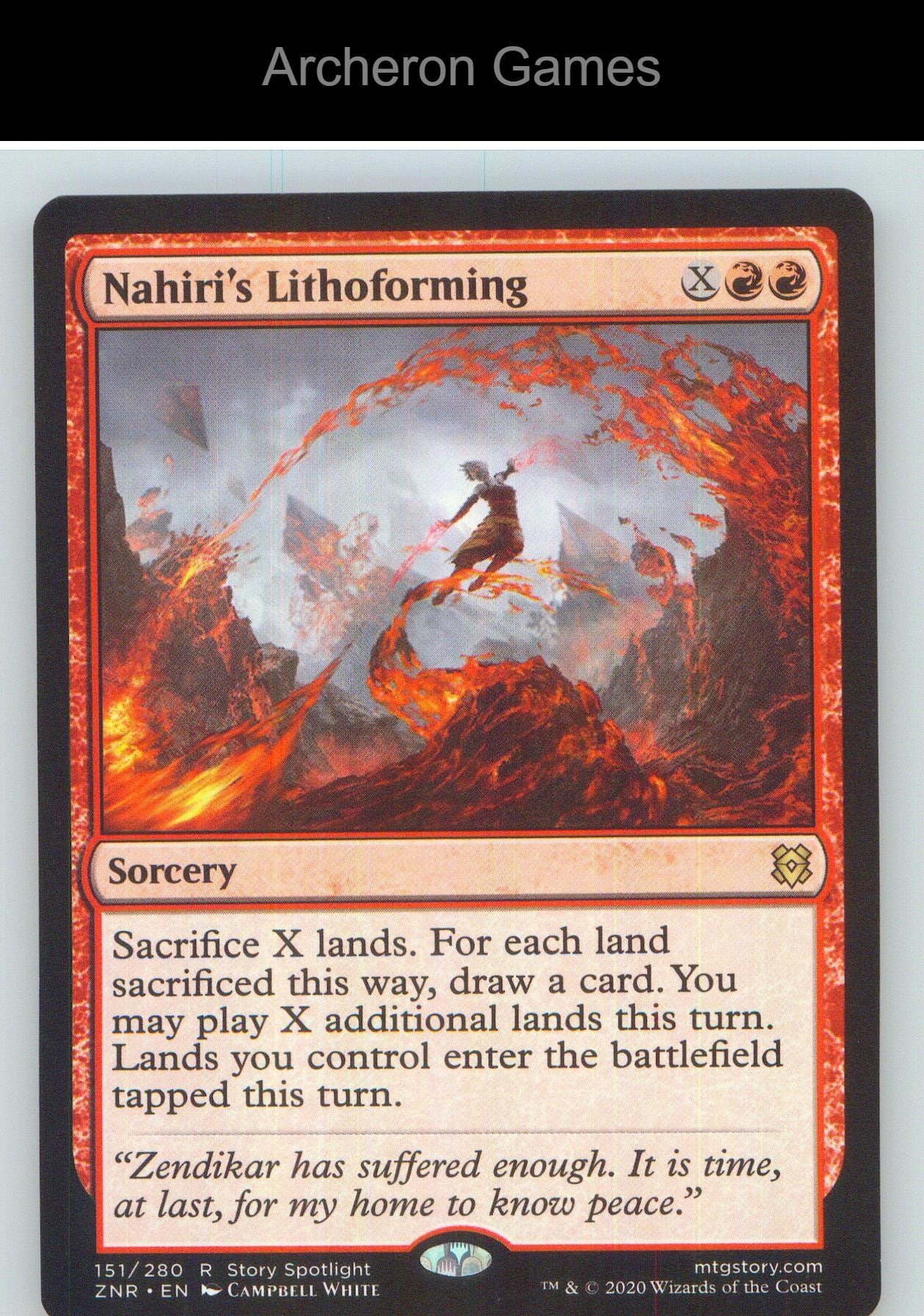 Nahiri's Lithoforming ZNR 151 R MTG Card NM/EX+