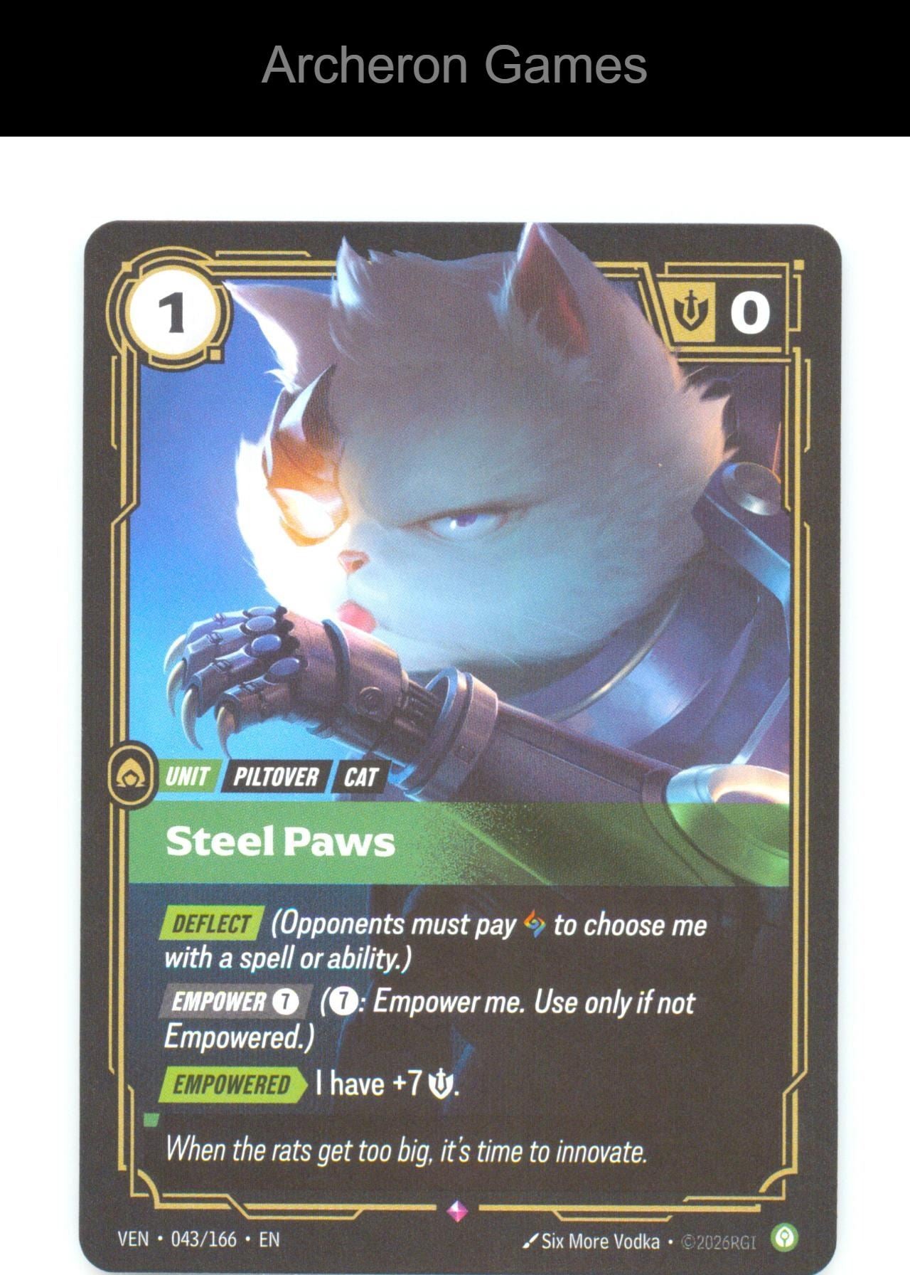 Steel Paws VEN 043/166 R Vendetta Riftbound Card Foil