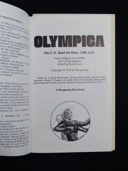 Olympica Microgame 7 Booklet - Metagaming Rulebook Booklet #2VS