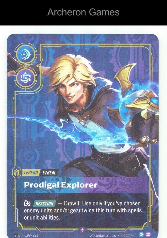 Ezreal - Prodigal Explorer SFD 199/221 R Spiritforged Riftbound Card Foil