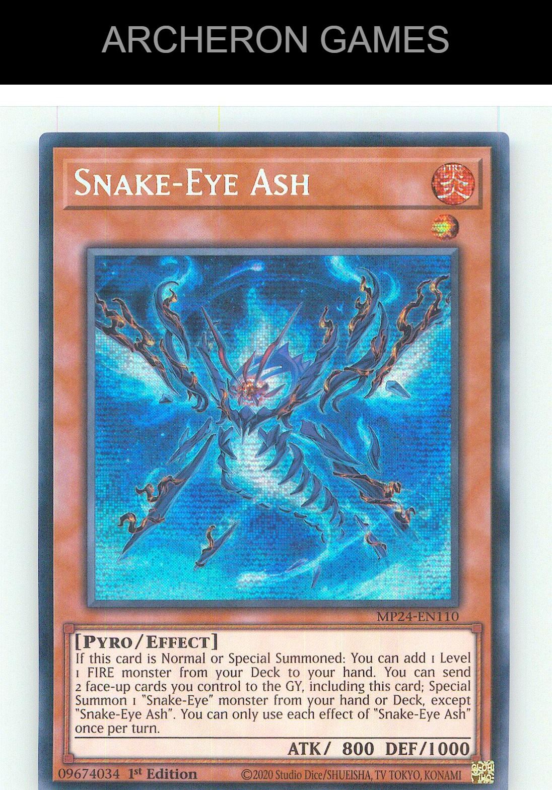 Snake-Eye Ash Prismatic Secret Rare YUGIOH Card 1st Edition