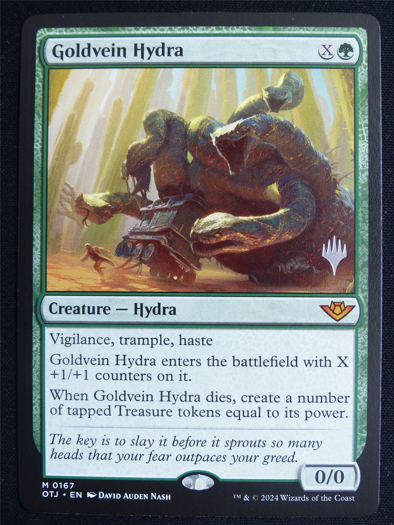 Goldvein Hydra Promo stamped - OTJ - Mtg Card #4OD