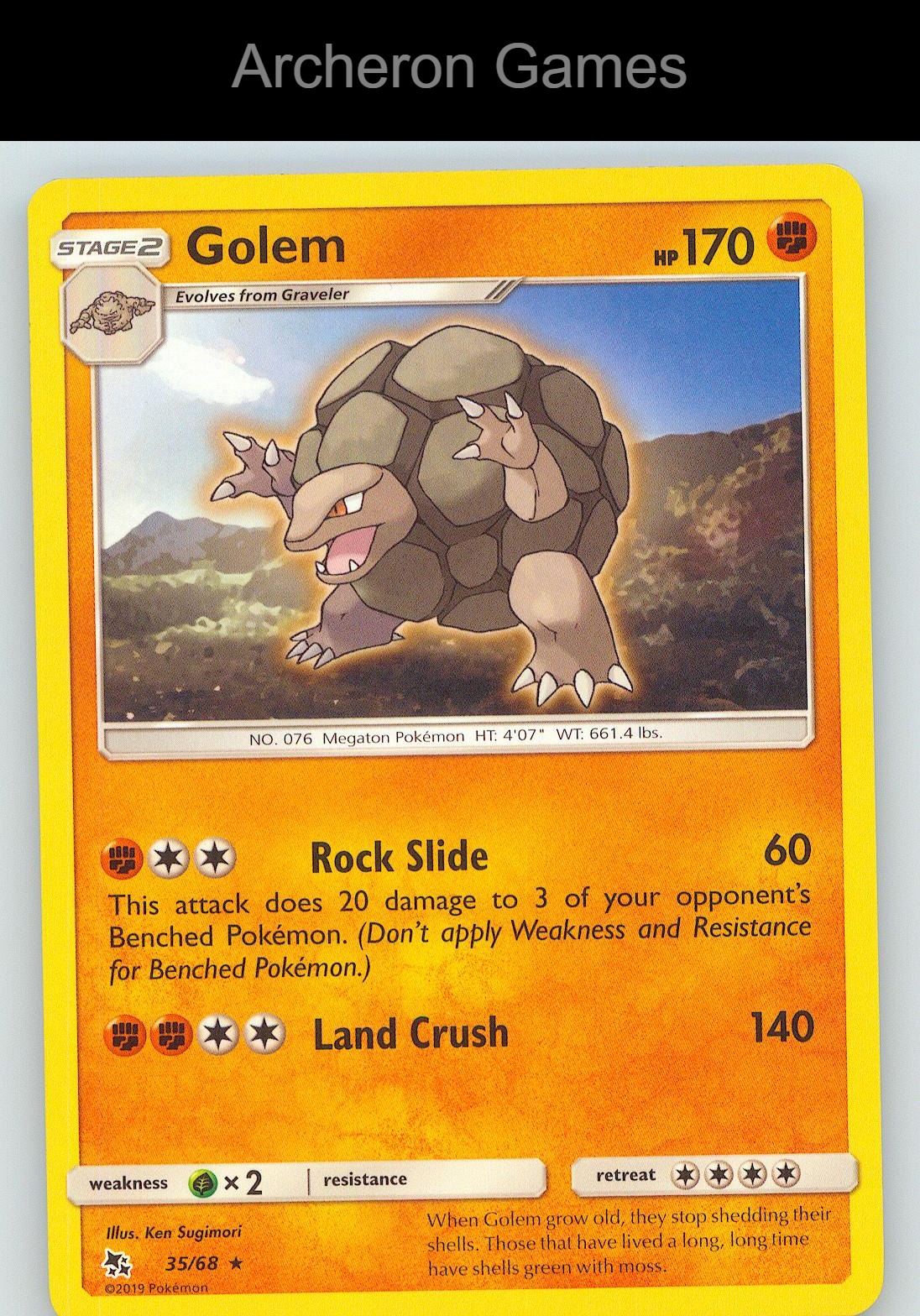 Pokemon Card Golem HIF 35/68 R Hidden Fates