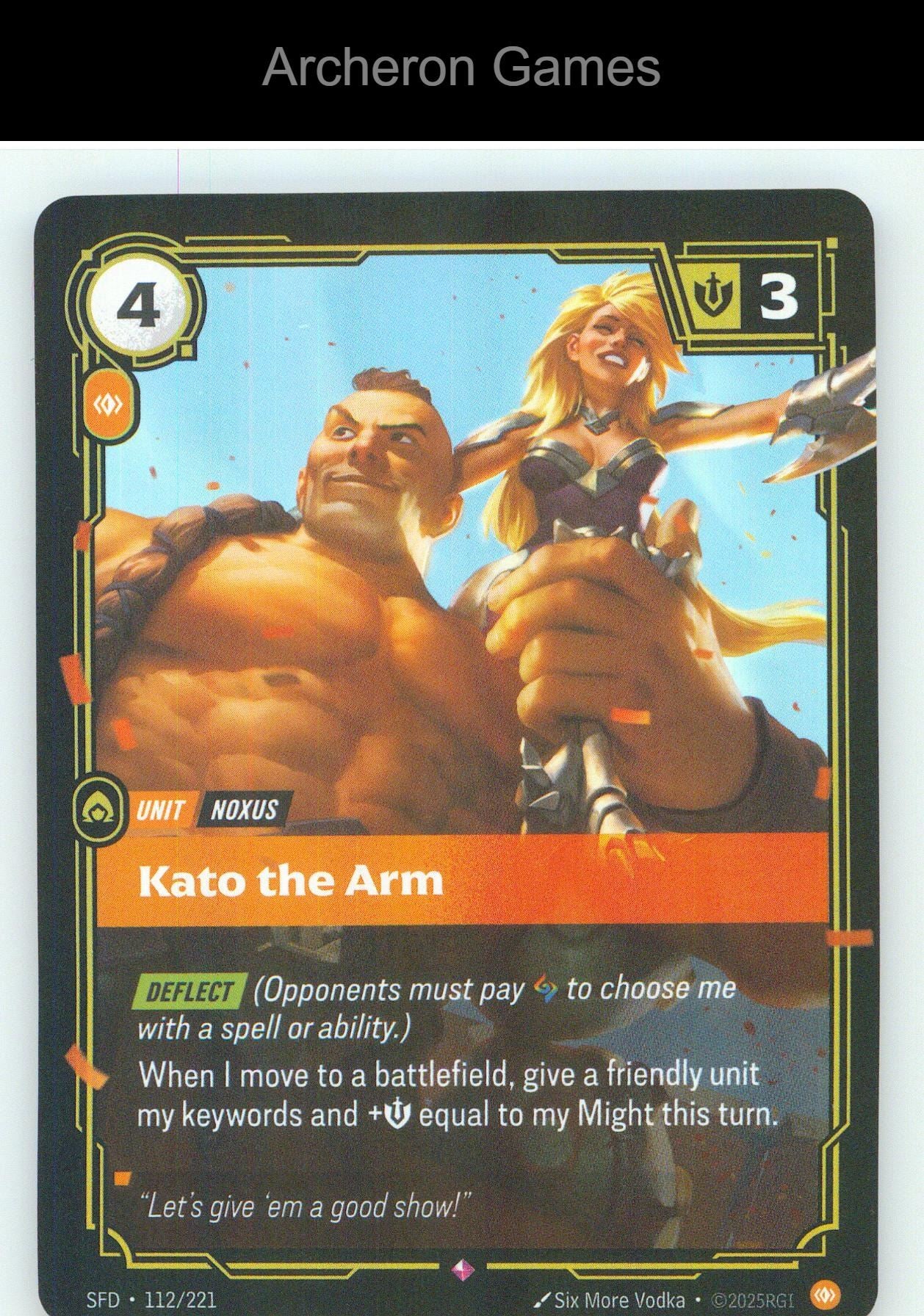Kato the Arm SFD 112/221 R Spiritforged Riftbound Card Foil