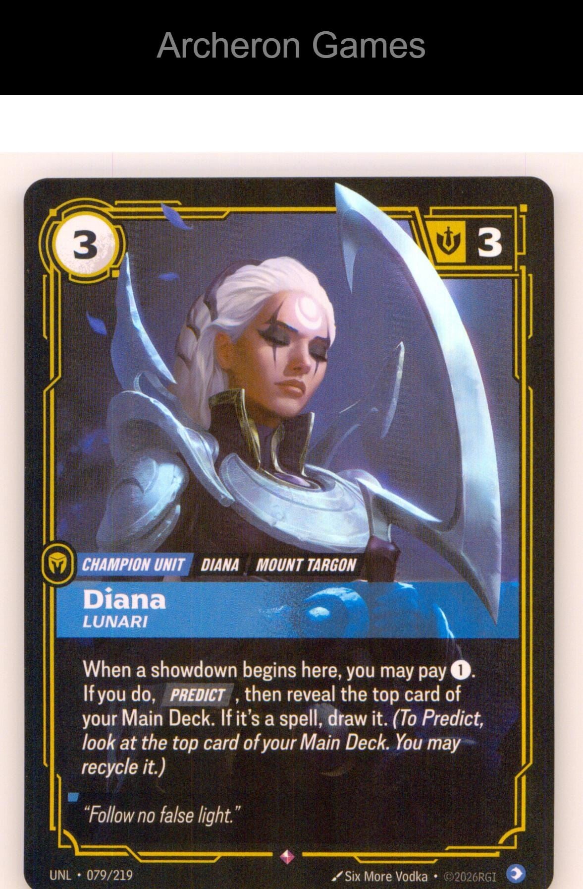Diana - Lunari UNL 079/219 R Unleashed Riftbound Card