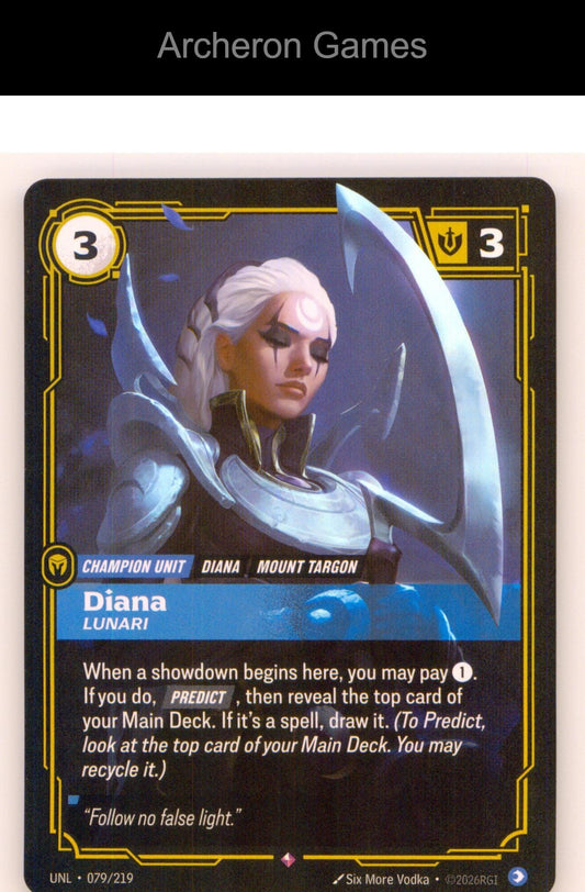 Diana - Lunari UNL 079/219 R Unleashed Riftbound Card