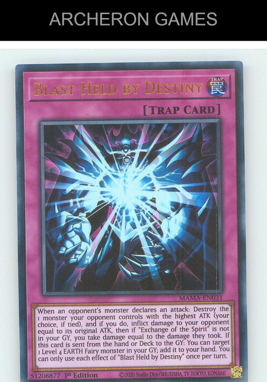 Blast Held by Destiny Ultra Rare YUGIOH Card 1st Edition