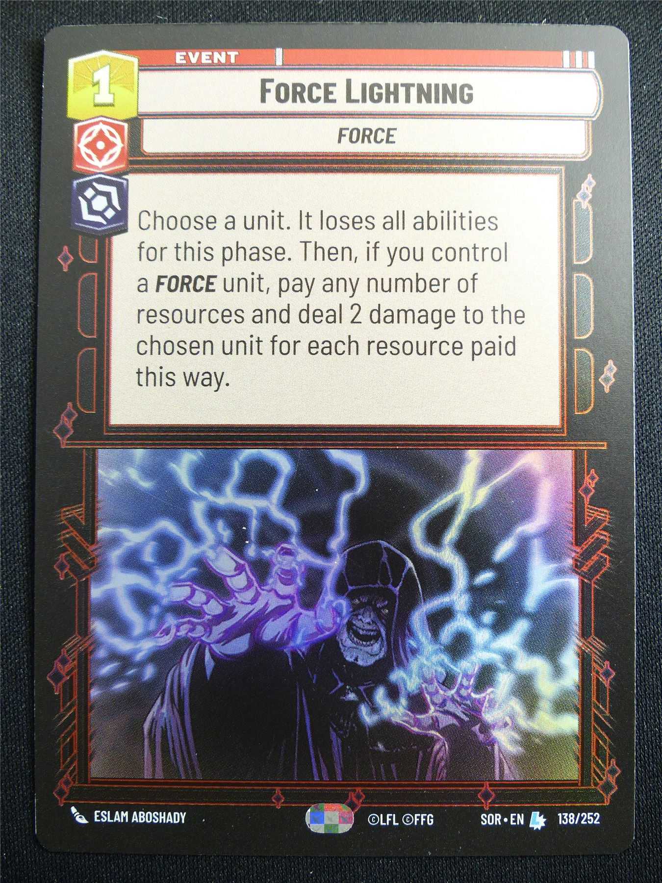 Force Lightning 138/252 Foil - Star Wars Unlimited Card #4GB