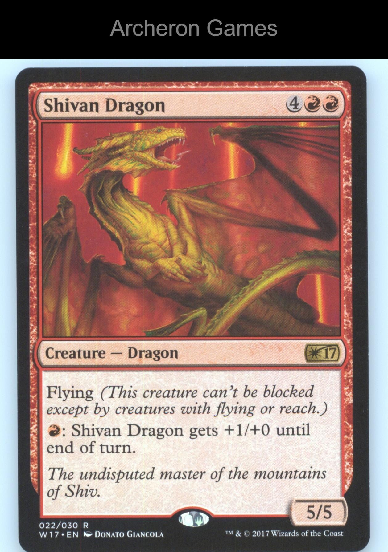 Shivan Dragon 22 R MTG Card Welcome Deck 2017