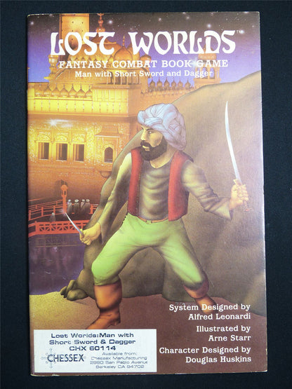 Lost Worlds Fantasy Combat Book: Man With Short Sword and Dagger - Booklet #2TN
