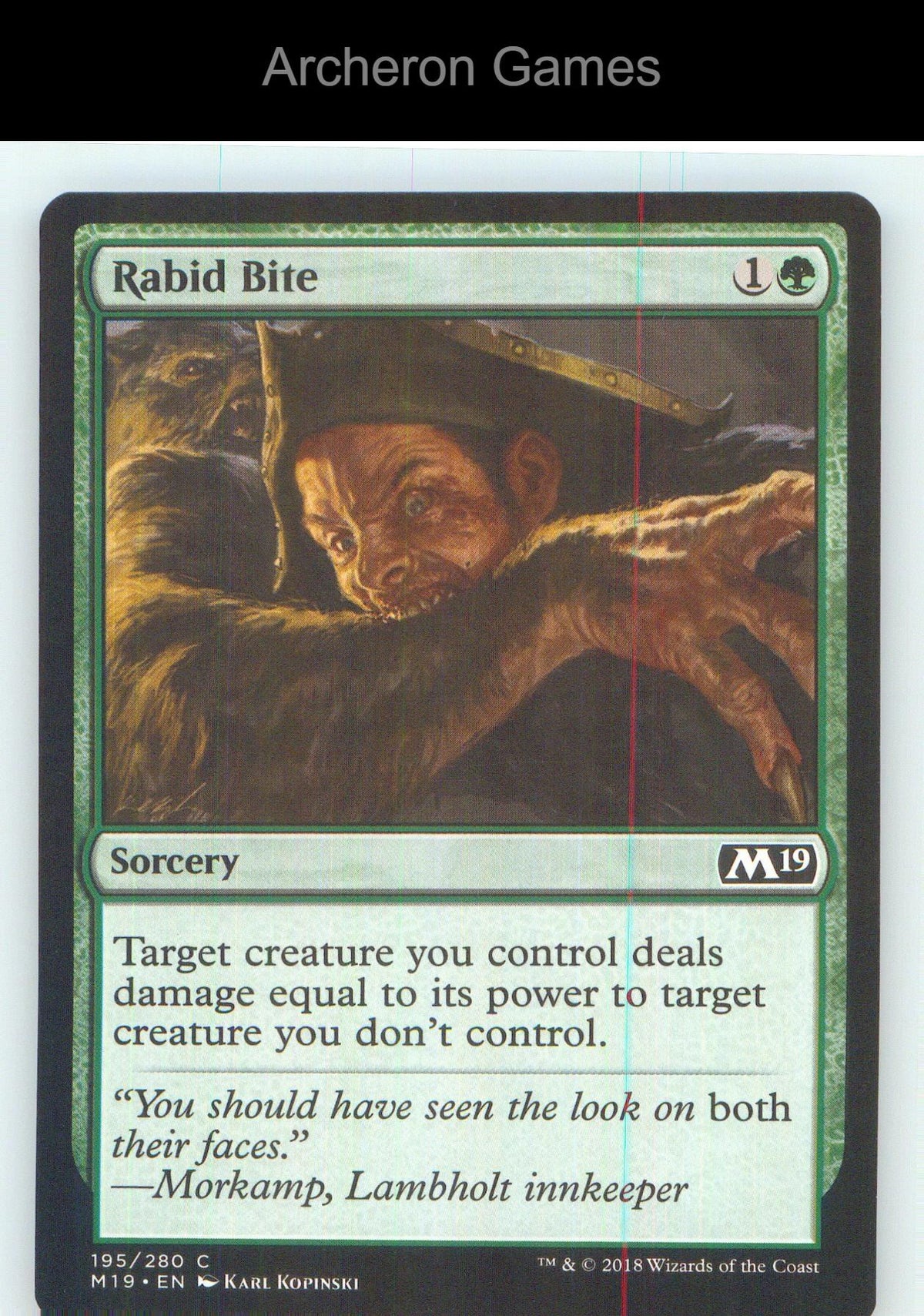 Rabid Bite M19 195 C MTG Card NM/EX+