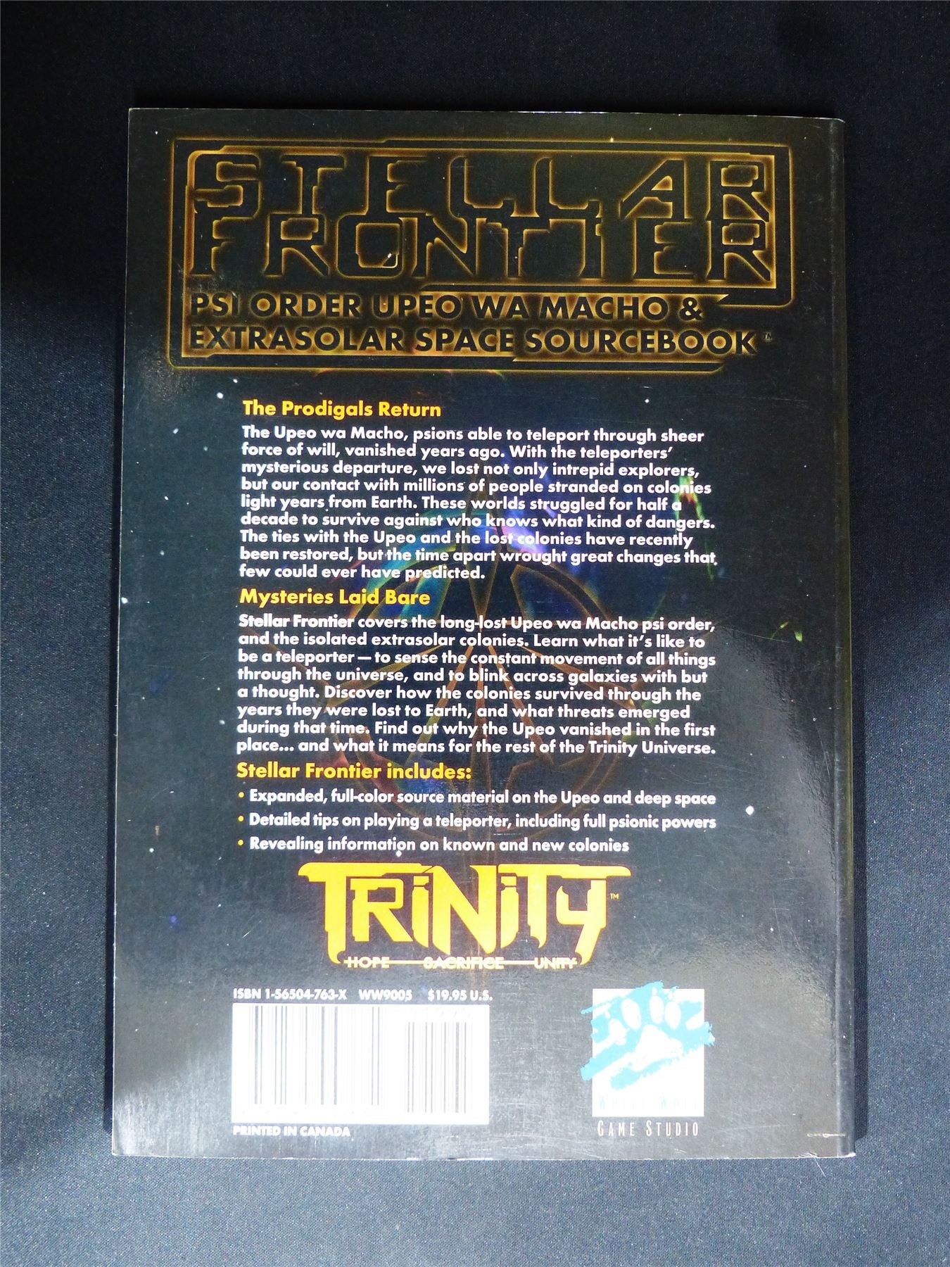 Stellar Frontier: Psi Order & Space Sourcebook WW9005 - White Wolf Roleplay Softback #2UZ