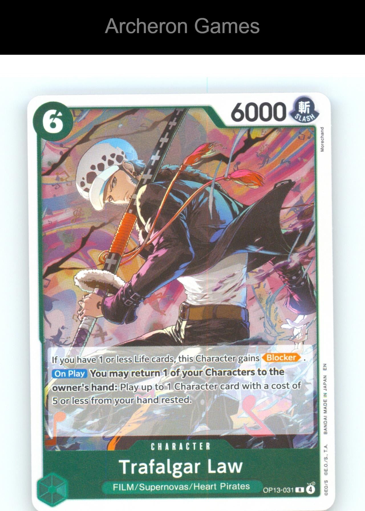 Trafalgar Law OP13-031 R One Piece Card NM/EX+ Foil