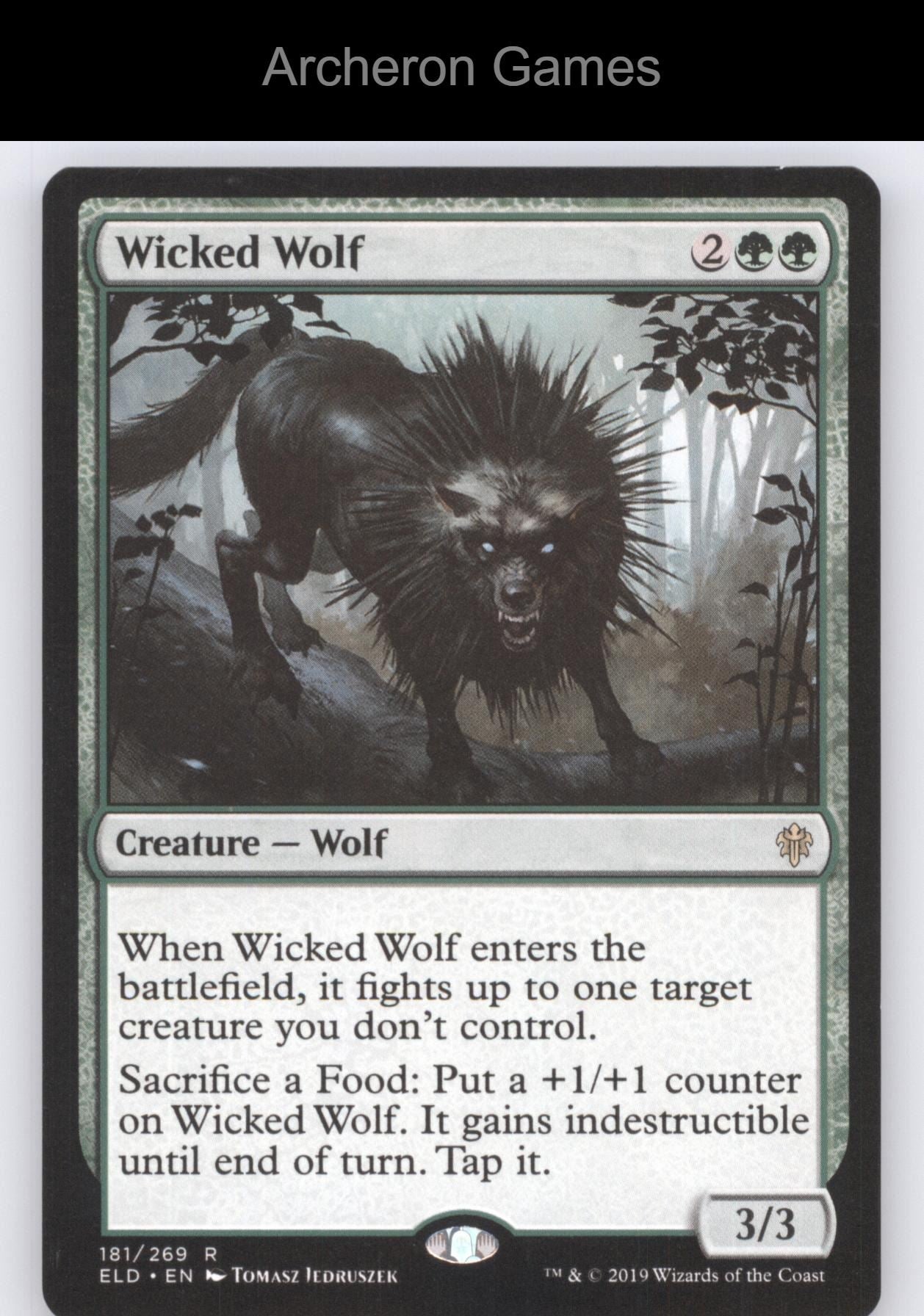 Wicked Wolf 181 R MTG Card Promo Pack: Throne of Eldraine