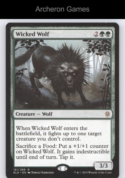 Wicked Wolf 181 R MTG Card Promo Pack: Throne of Eldraine