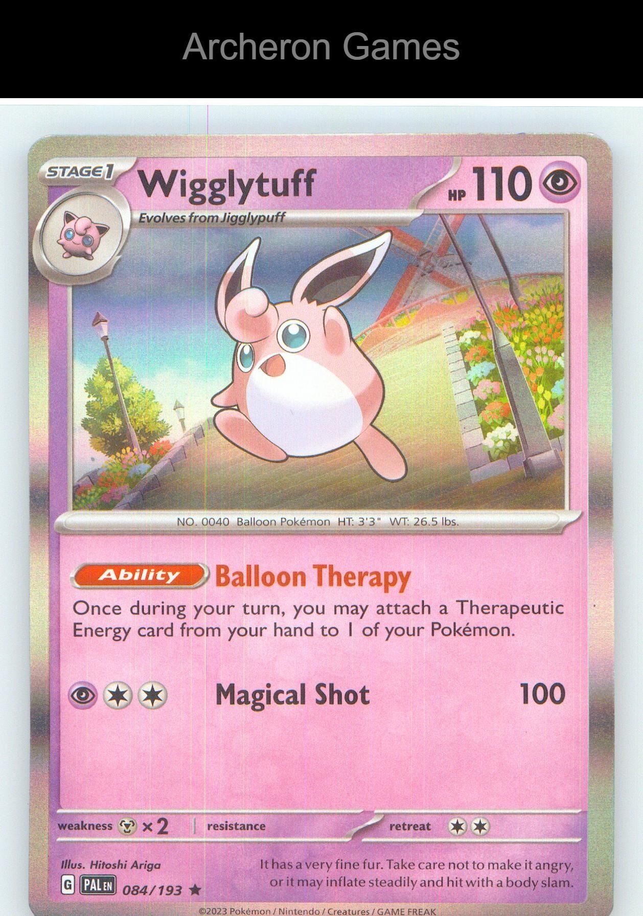 Pokemon Card Wigglytuff PAL 084/193 R Paldea Evolved Holo