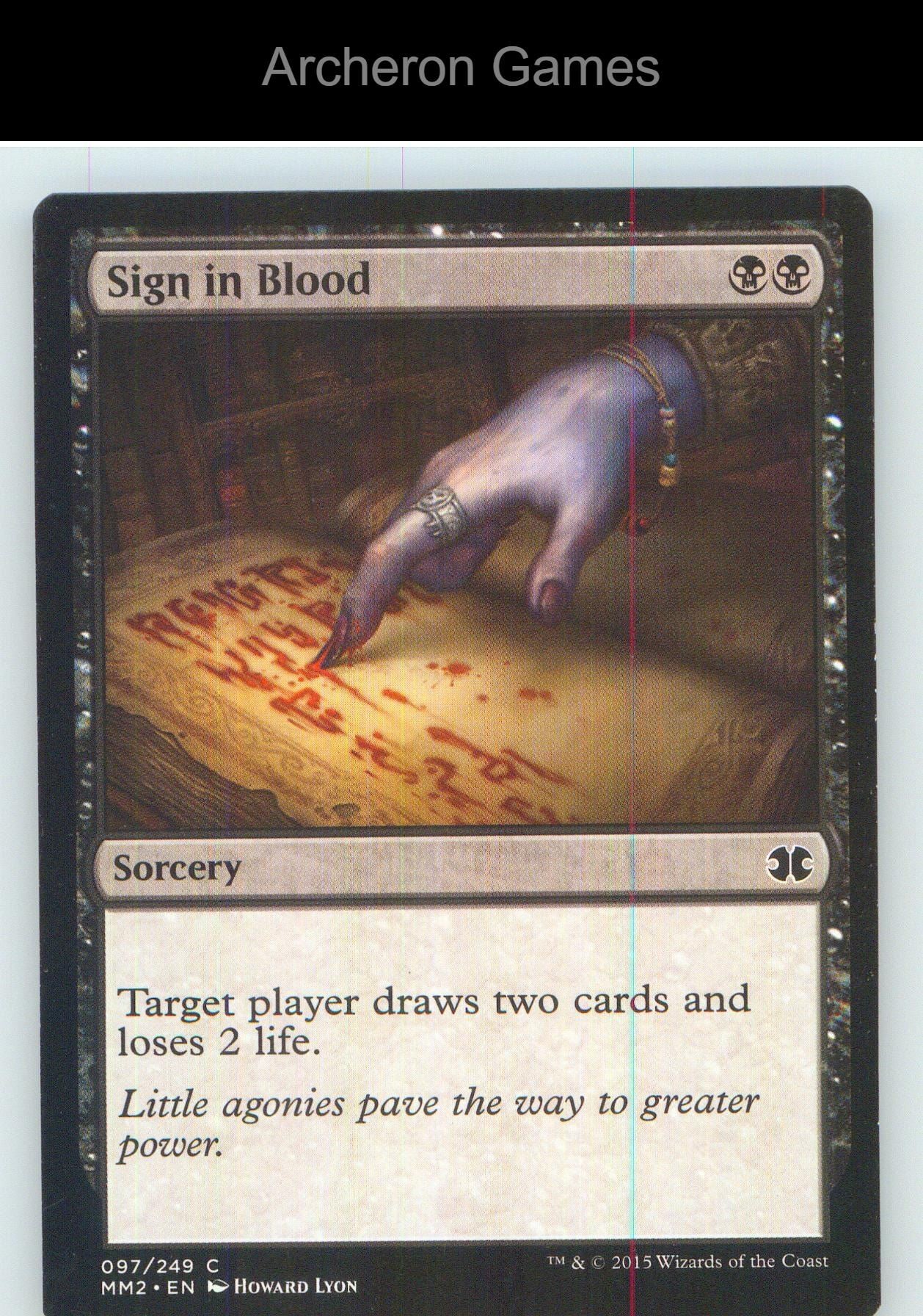 Sign in Blood MM2 97 C MTG Card NM/EX+