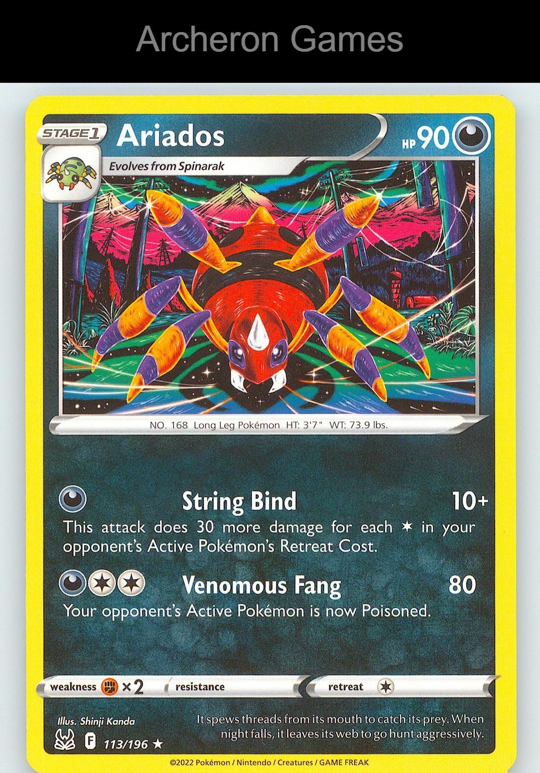 Pokemon Card Ariados LOR 113/196 R Lost Origin