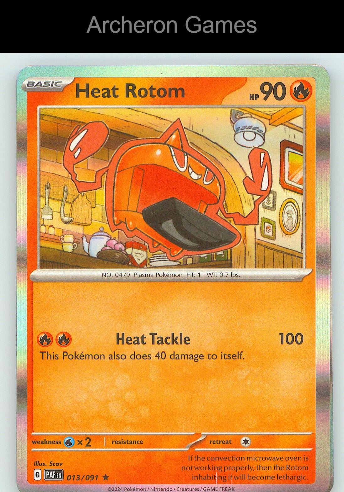 Pokemon Card Heat Rotom PAF 013/091 R Paldean Fates Holo