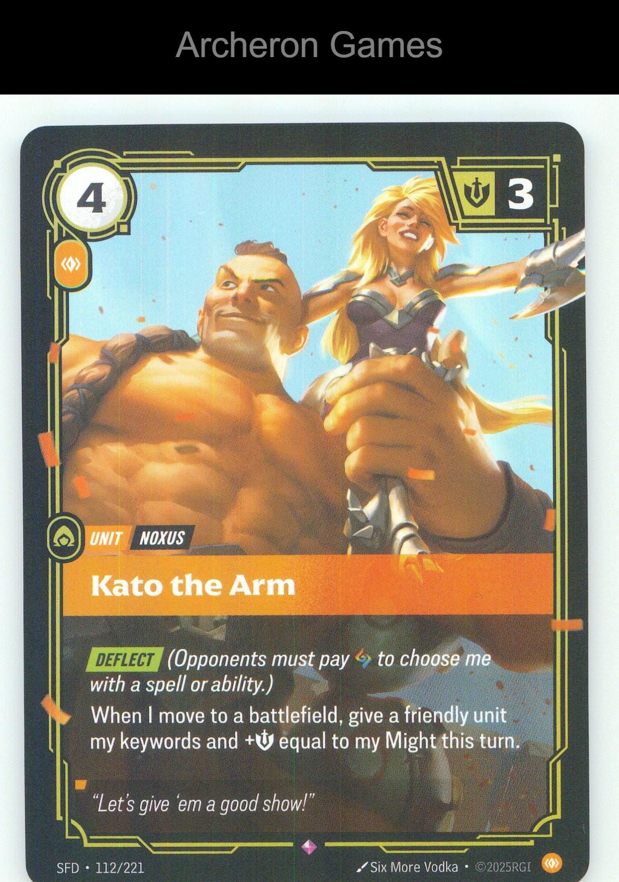 Kato the Arm SFD 112/221 R Spiritforged Riftbound Card Foil