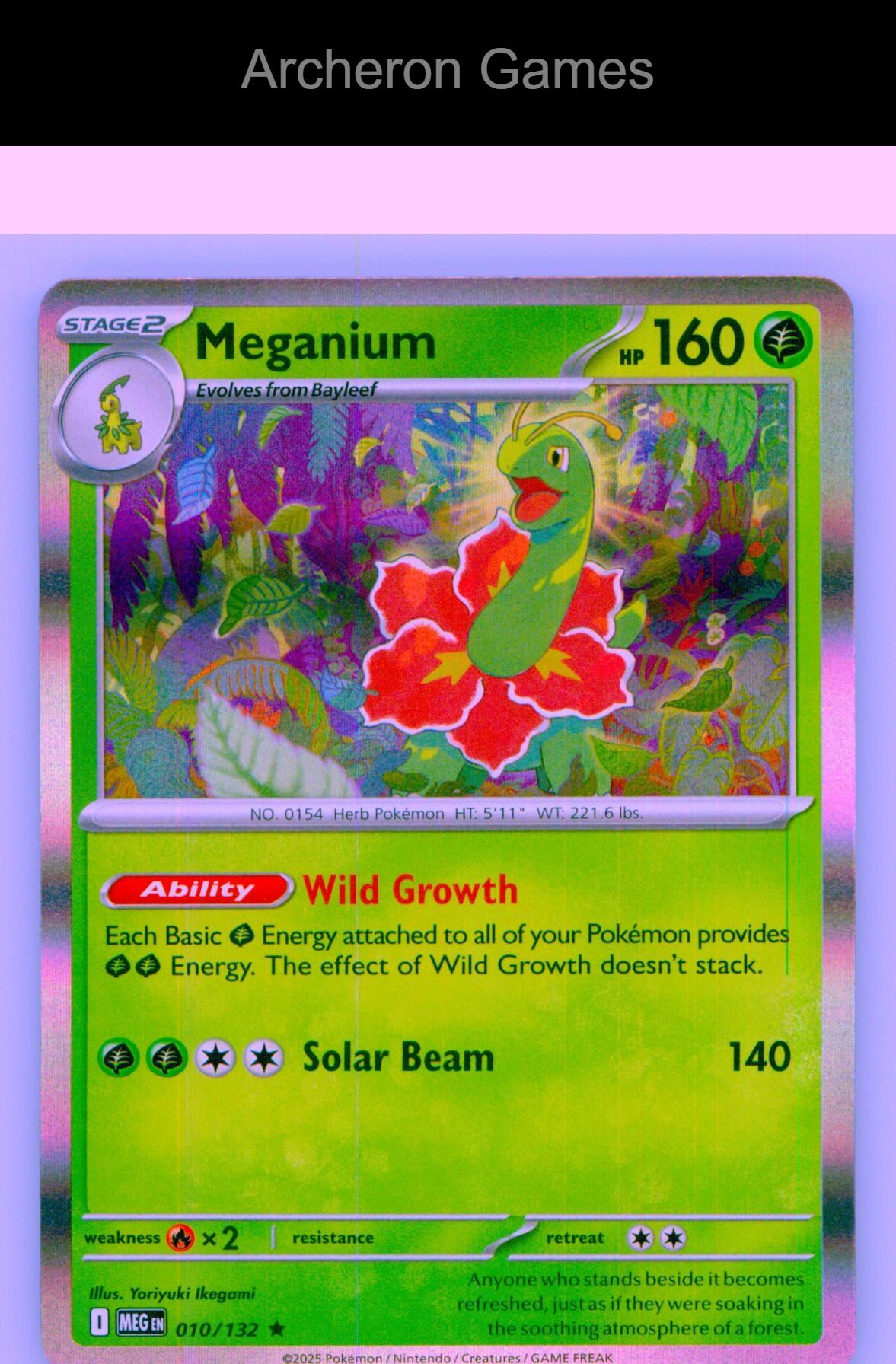 Pokemon Card Meganium MEG 010/132 R Mega Evolution Holo