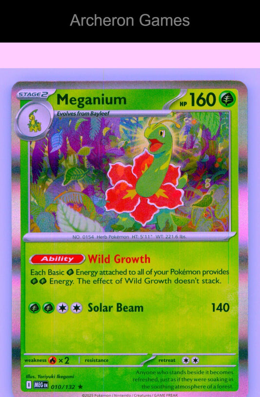 Pokemon Card Meganium MEG 010/132 R Mega Evolution Holo