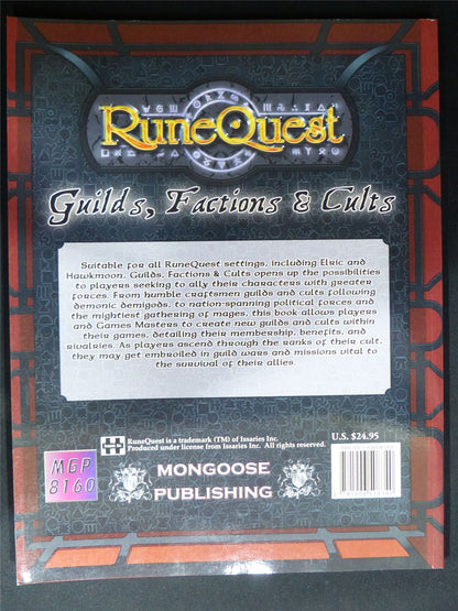 Runequest: Guilds Factions & Cults - Roleplaying Softback #2MM