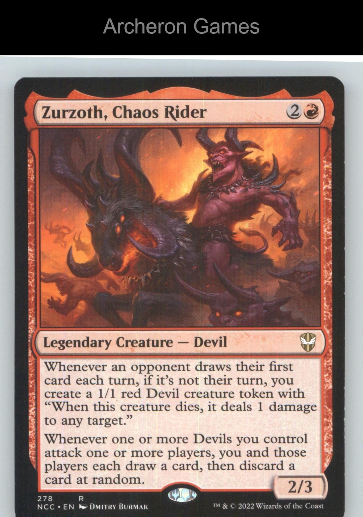 Zurzoth, Chaos Rider NCC 278 R MTG Card NM/EX+
