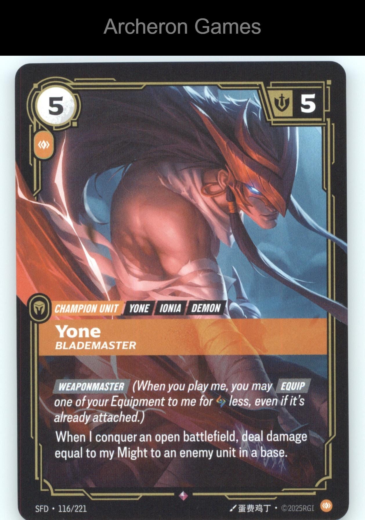 Yone - Blademaster SFD 116/221 R  Card Spiritforged