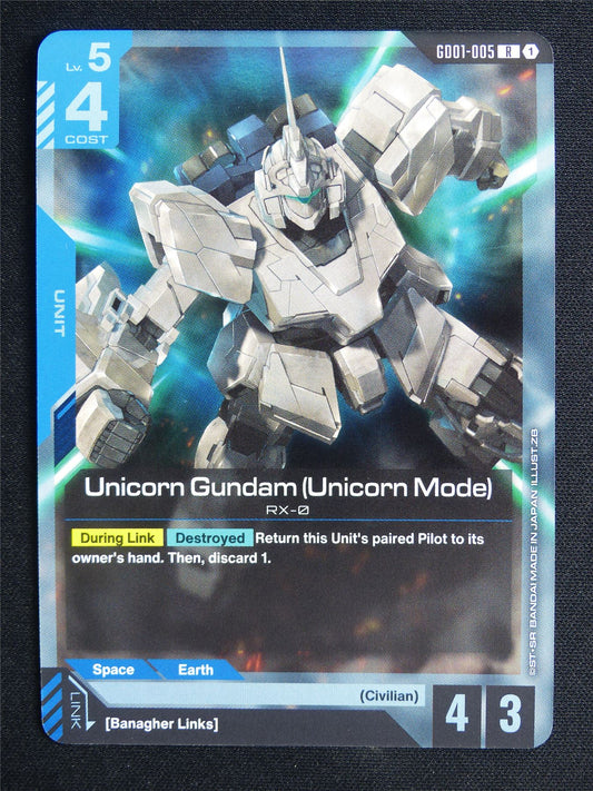 Unicorn Gundam Unicorn Mode GD01-005 R - Gundam Card #58H