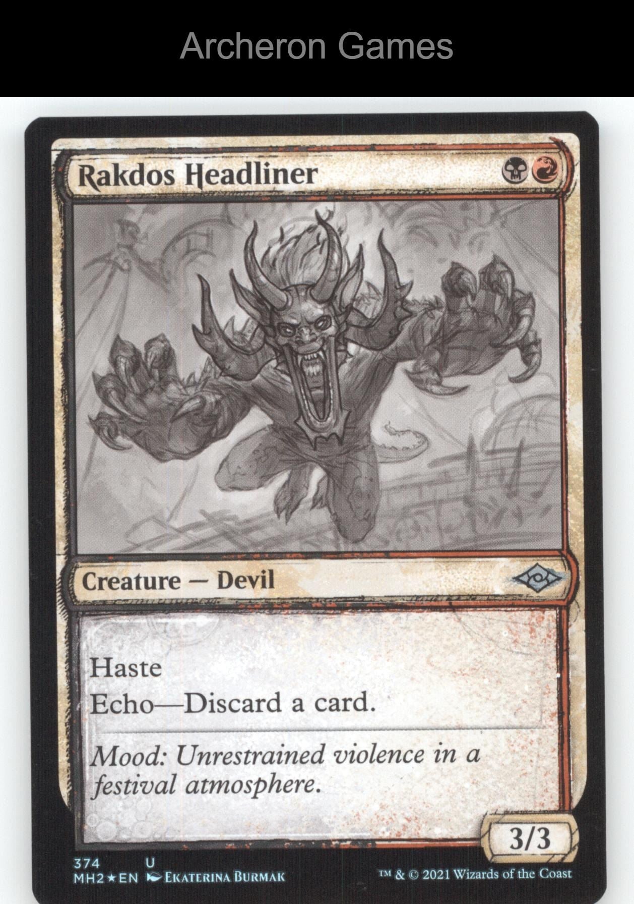 Rakdos Headliner (Showcase) 374 UC MTG Card Modern Horizons 2